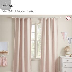 2/2- Pottery Barn Kids Evelyn Blackout curtain- Blush- 44” x 84”